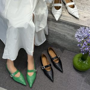 DIAIRIZ Women's Mary Jane Flats Cutout Pointed Toe Breathable Soft Sole Casual Shoes