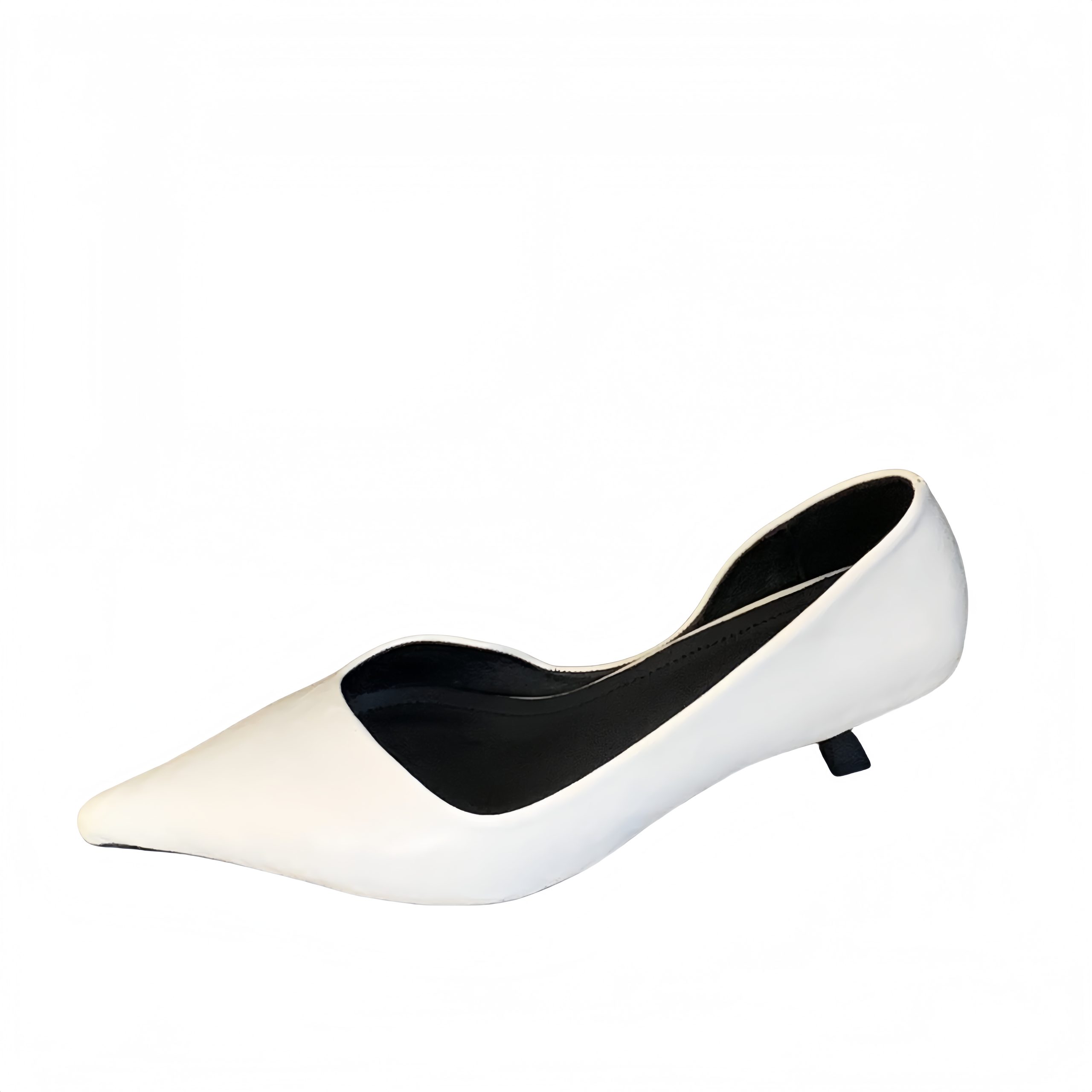 DIAIRIZ Women's Pointed Toe Mid Heel PU Slip-On Loafers - Retro Office Commuter Shoes - Image 5
